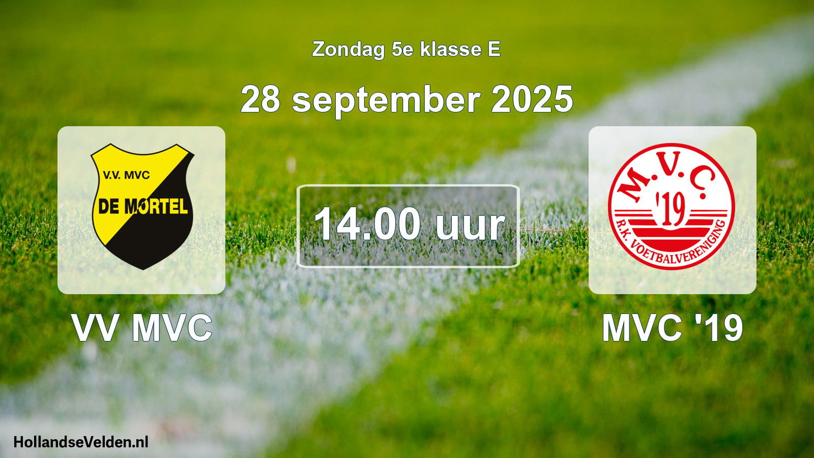 Geplande wedstrijd: VV MVC - MVC '19 (28 september 2025)