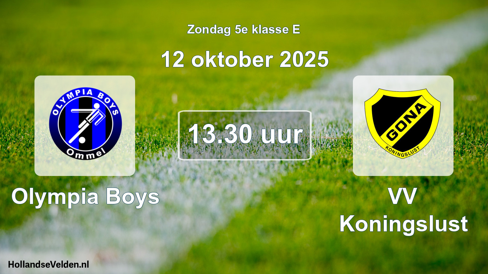 Scheduled Match: Olympia Boys - VV Koningslust (12 October 2025)