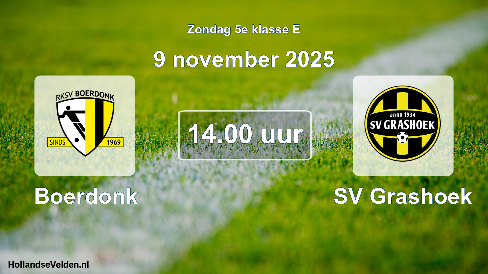 Scheduled Match: Boerdonk - SV Grashoek (9 November 2025)