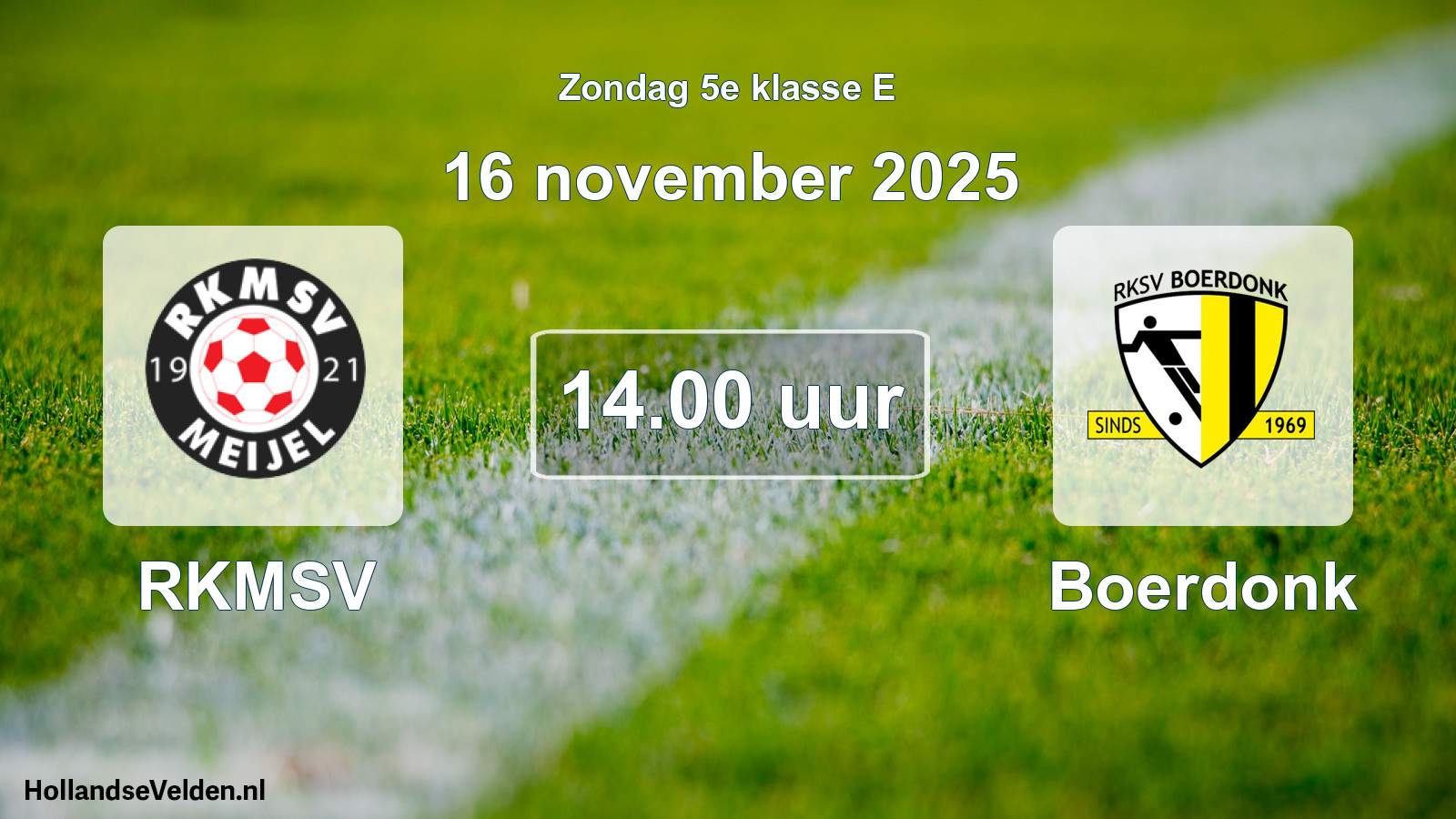 Scheduled Match: RKMSV - Boerdonk (16 November 2025)