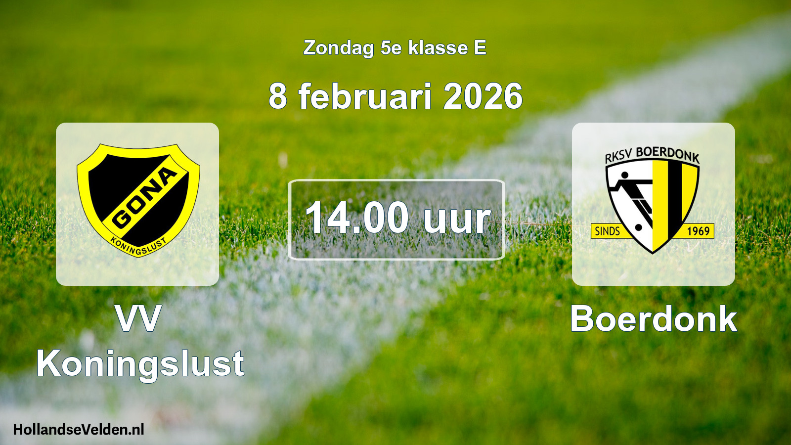 Scheduled Match: VV Koningslust - Boerdonk (8 February 2026)