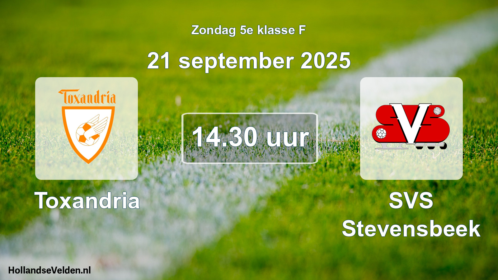 Scheduled Match: Toxandria - SVS Stevensbeek (21 September 2025)