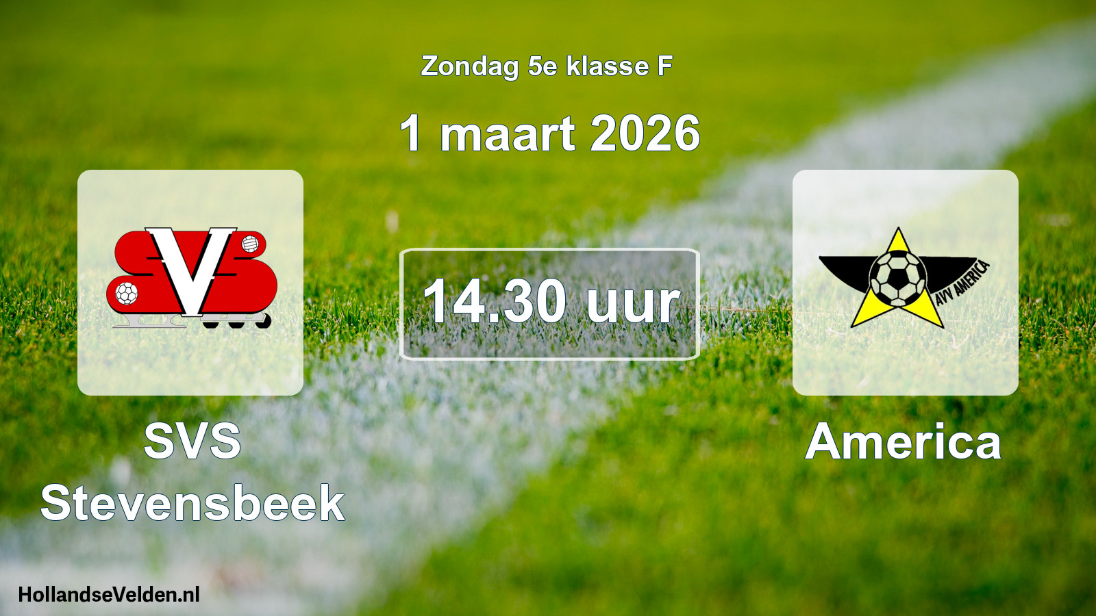 Scheduled Match: SVS Stevensbeek - America (1 March 2026)