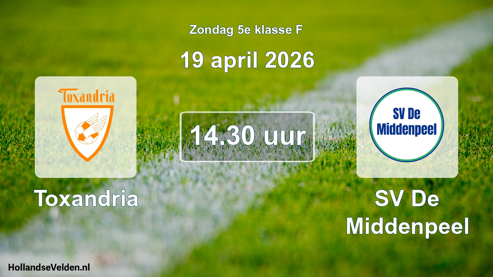 Scheduled Match: Toxandria - SV De Middenpeel (19 April 2026)