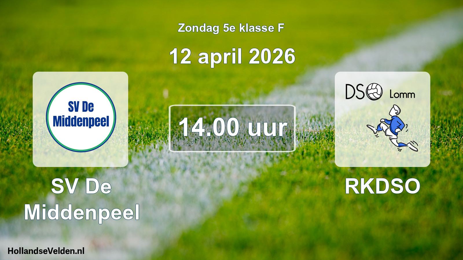 Scheduled Match: SV De Middenpeel - RKDSO (12 April 2026)