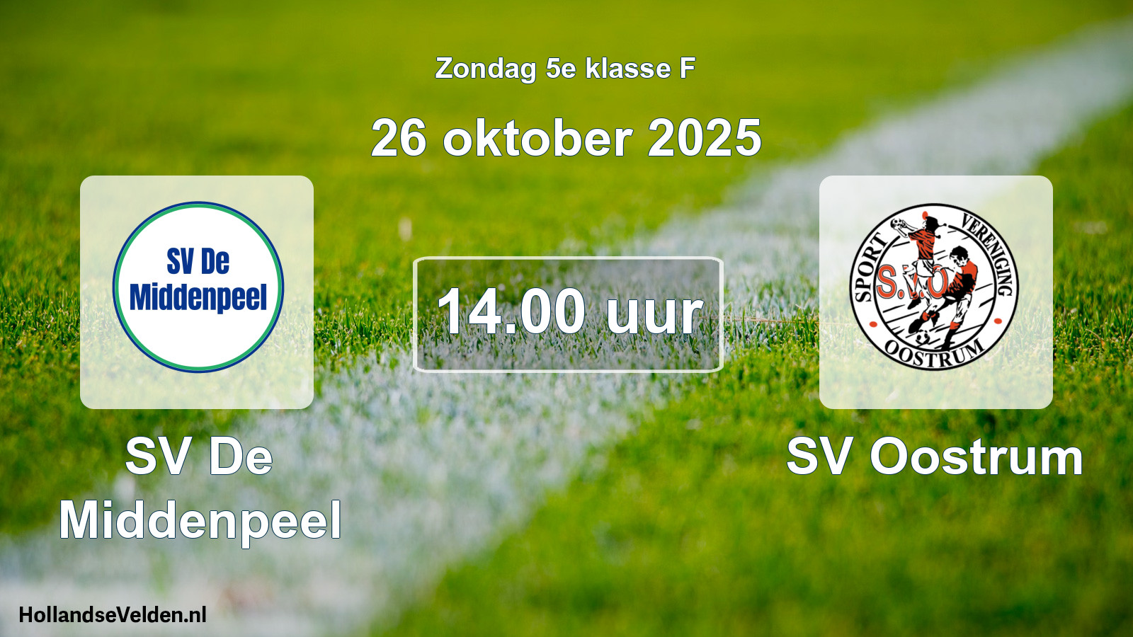 Scheduled Match: SV De Middenpeel - SV Oostrum (26 October 2025)