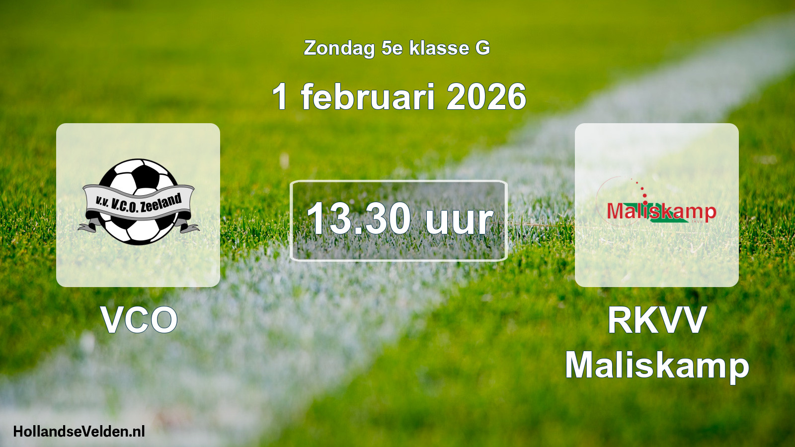 Geplande wedstrijd: VCO - RKVV Maliskamp (1 februari 2026)