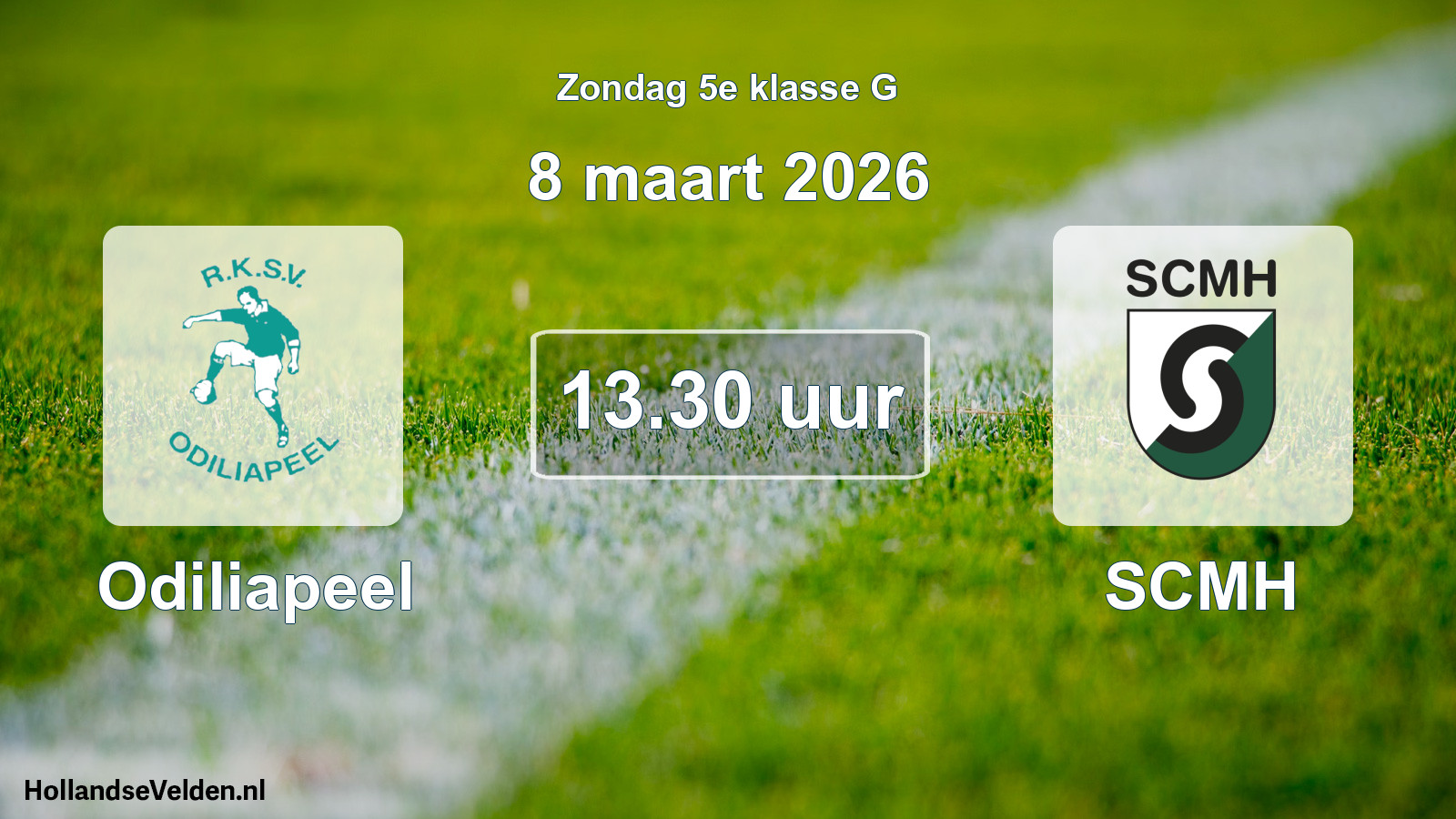 Geplande wedstrijd: Odiliapeel - SCMH (8 maart 2026)