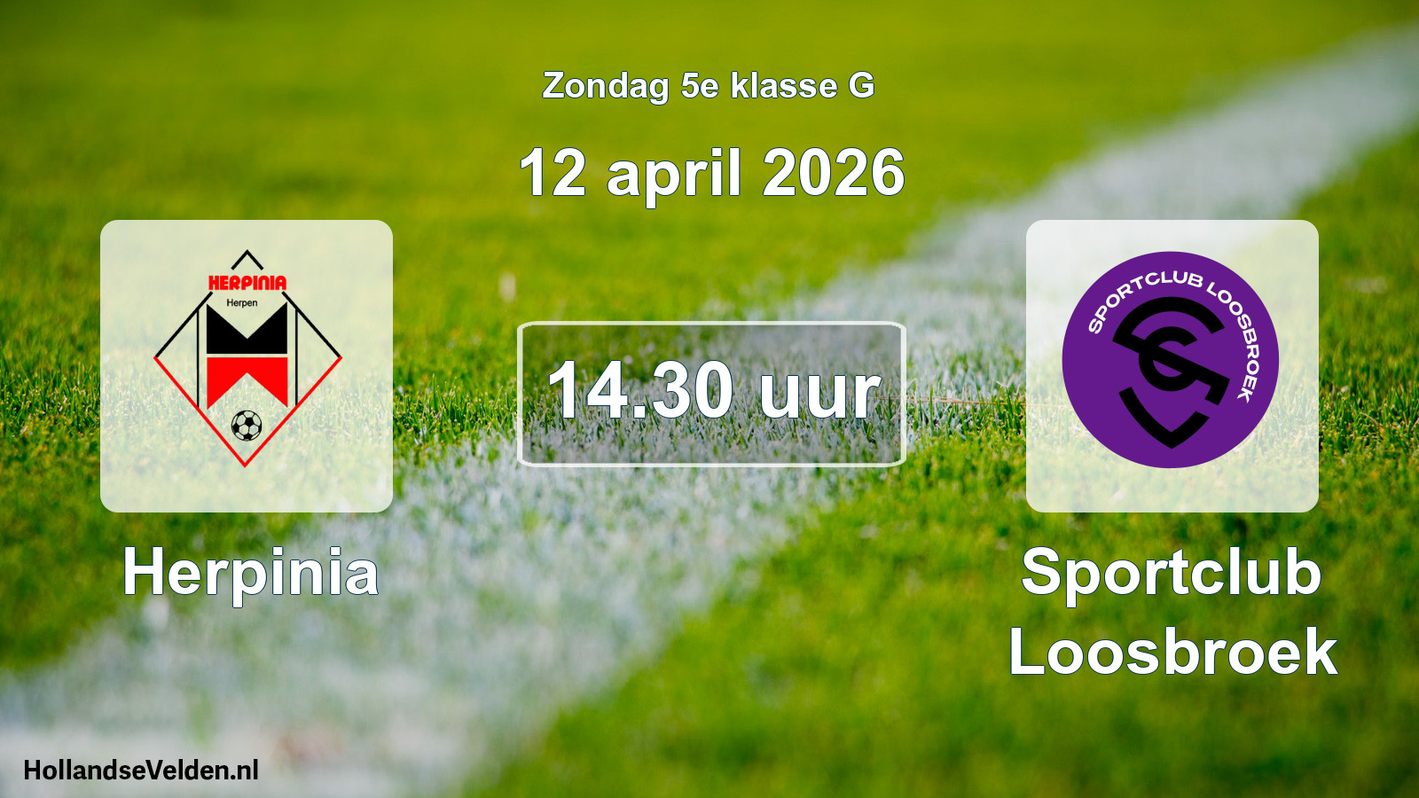 Geplande wedstrijd: Herpinia - Sportclub Loosbroek (12 april 2026)