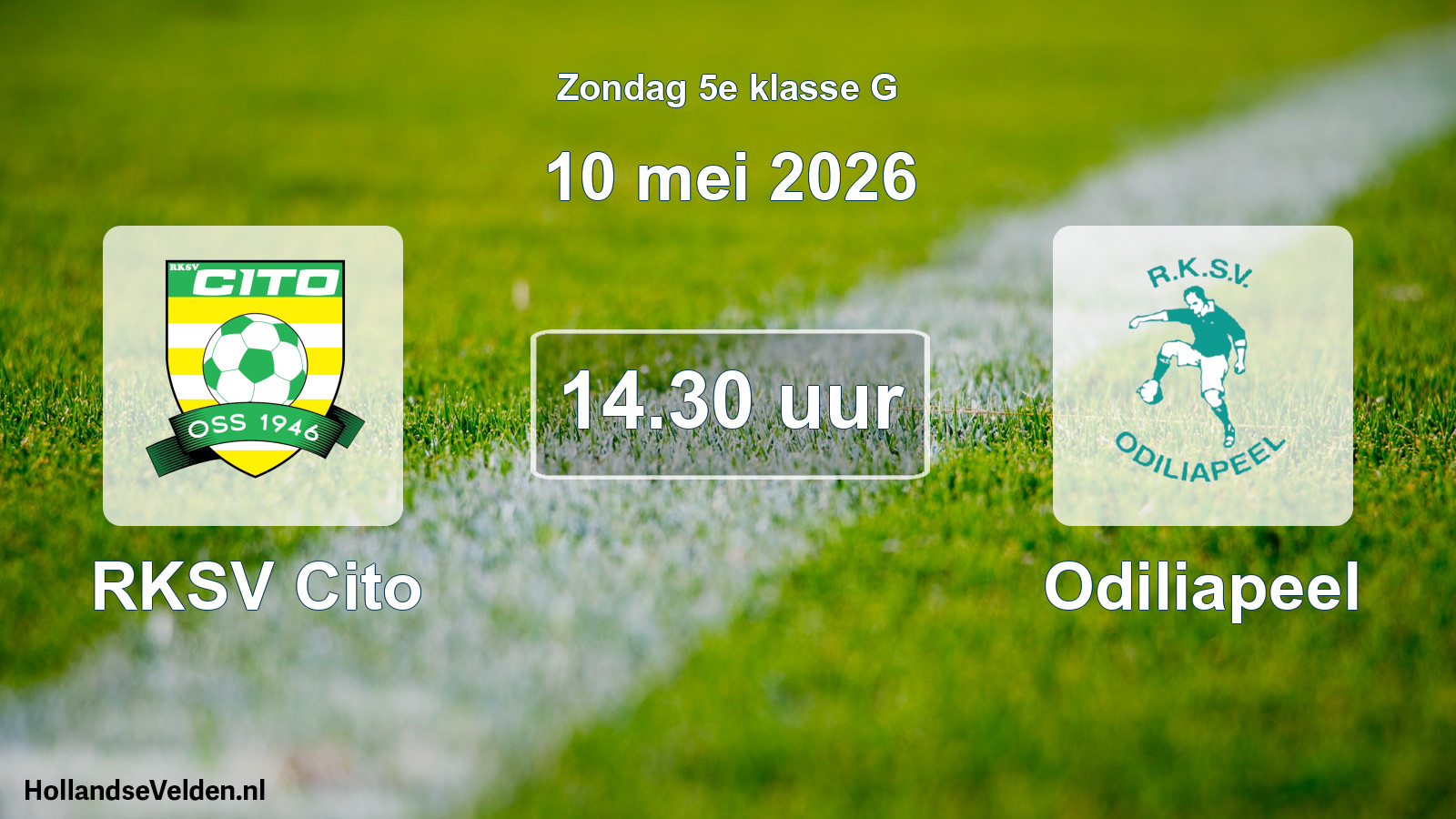 Geplande wedstrijd: RKSV Cito - Odiliapeel (10 mei 2026)