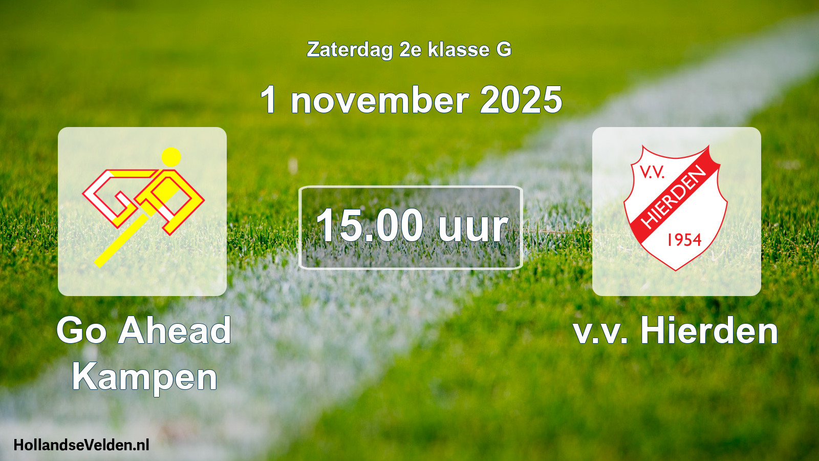 Geplande wedstrijd: Go Ahead Kampen - v.v. Hierden (1 november 2025)