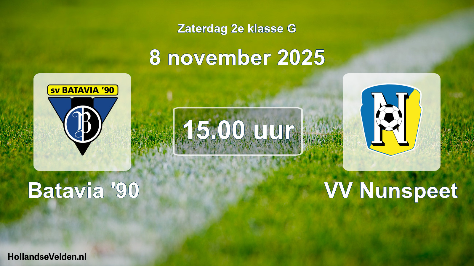 Scheduled Match: Batavia '90 - VV Nunspeet (8 November 2025)