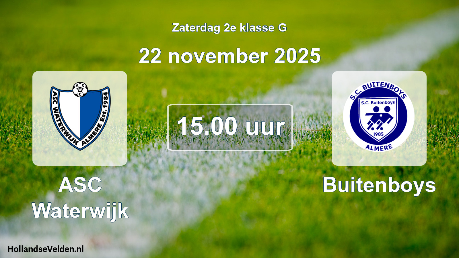 Geplande wedstrijd: ASC Waterwijk - Buitenboys (22 november 2025)