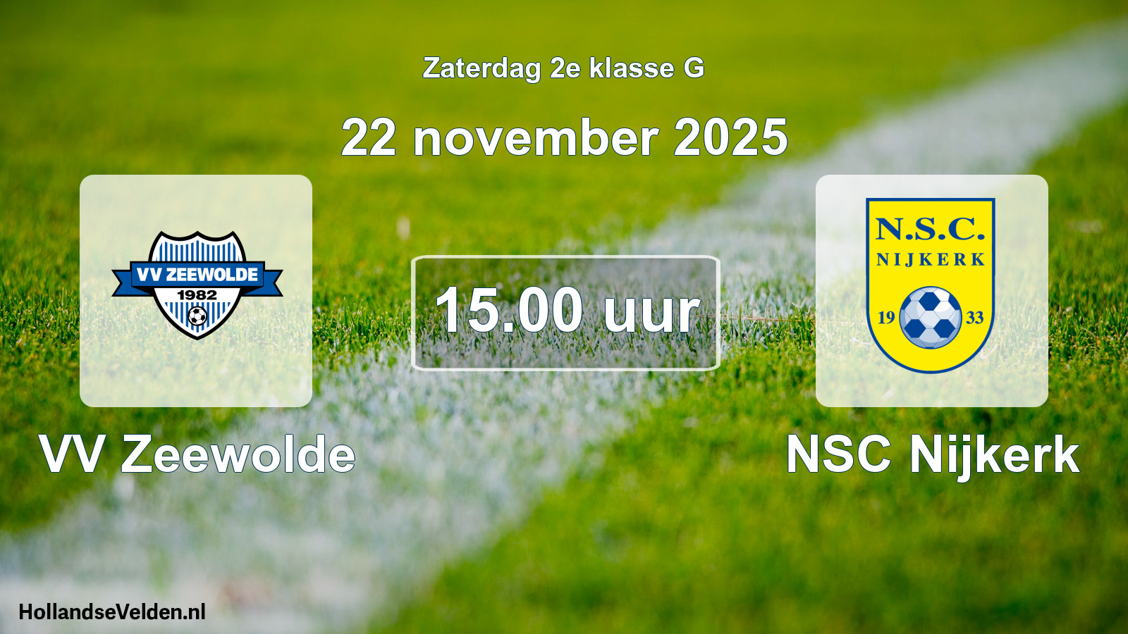 Geplande wedstrijd: VV Zeewolde - NSC Nijkerk (22 november 2025)