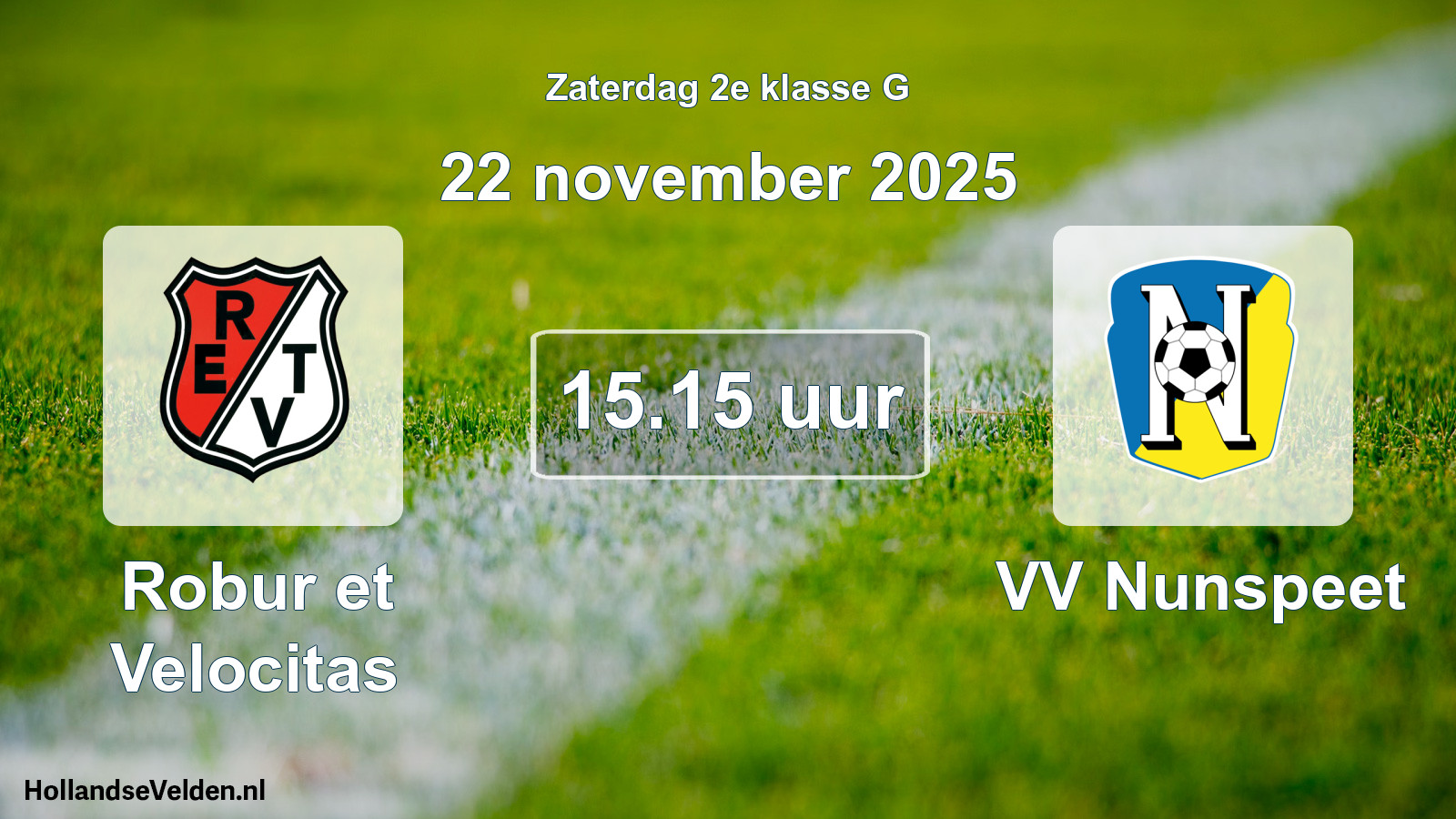 Scheduled Match: Robur et Velocitas - VV Nunspeet (22 November 2025)