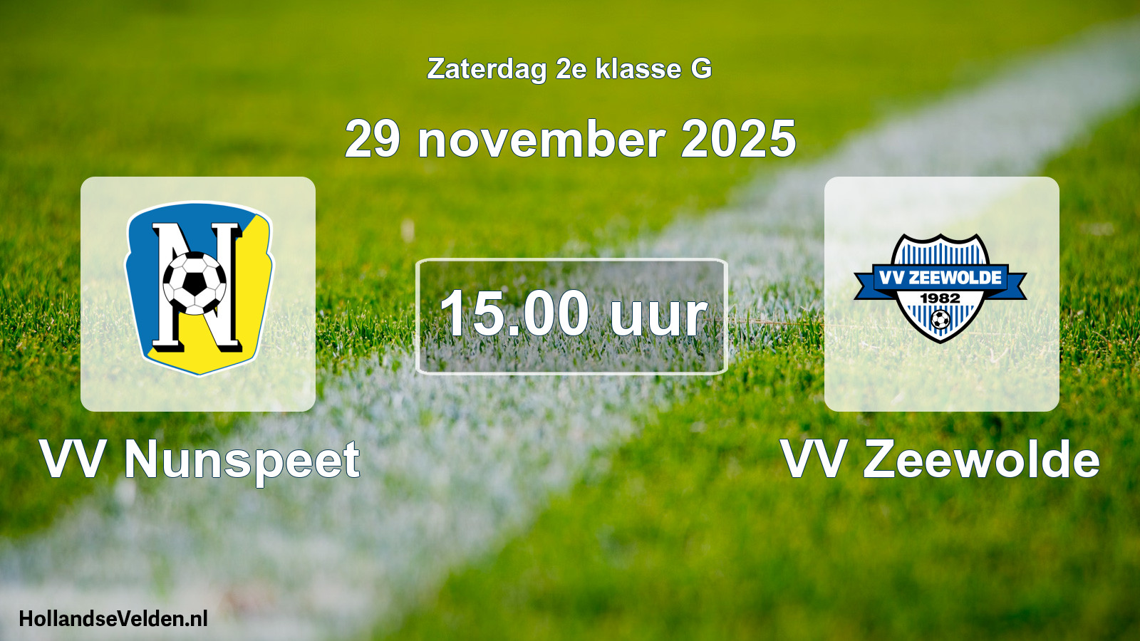 Geplande wedstrijd: VV Nunspeet - VV Zeewolde (29 november 2025)