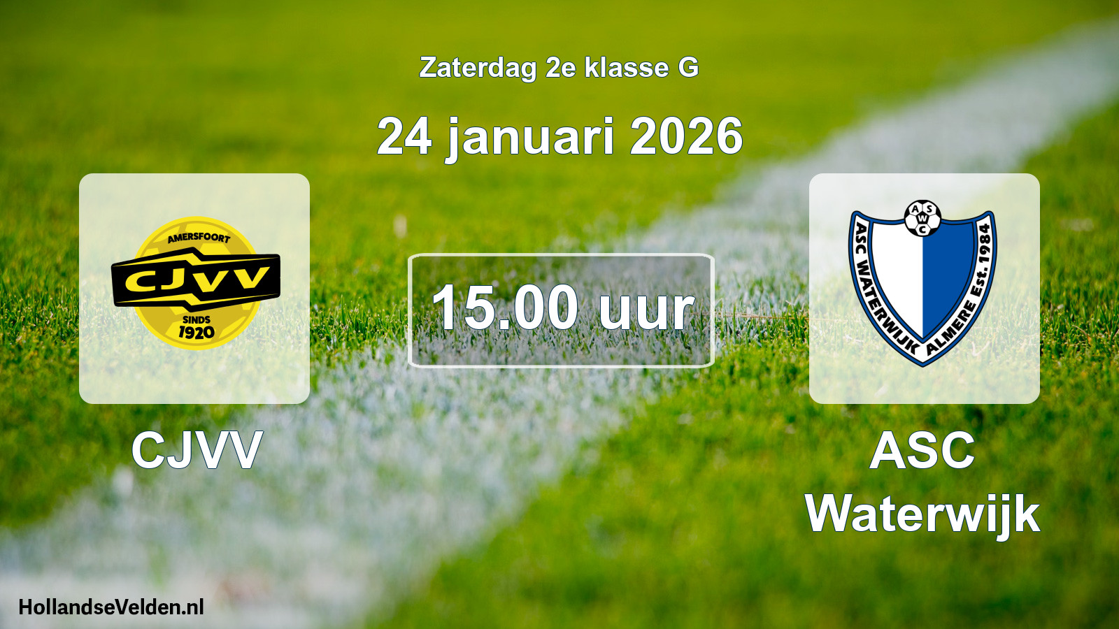 Geplande wedstrijd: CJVV - ASC Waterwijk (24 januari 2026)