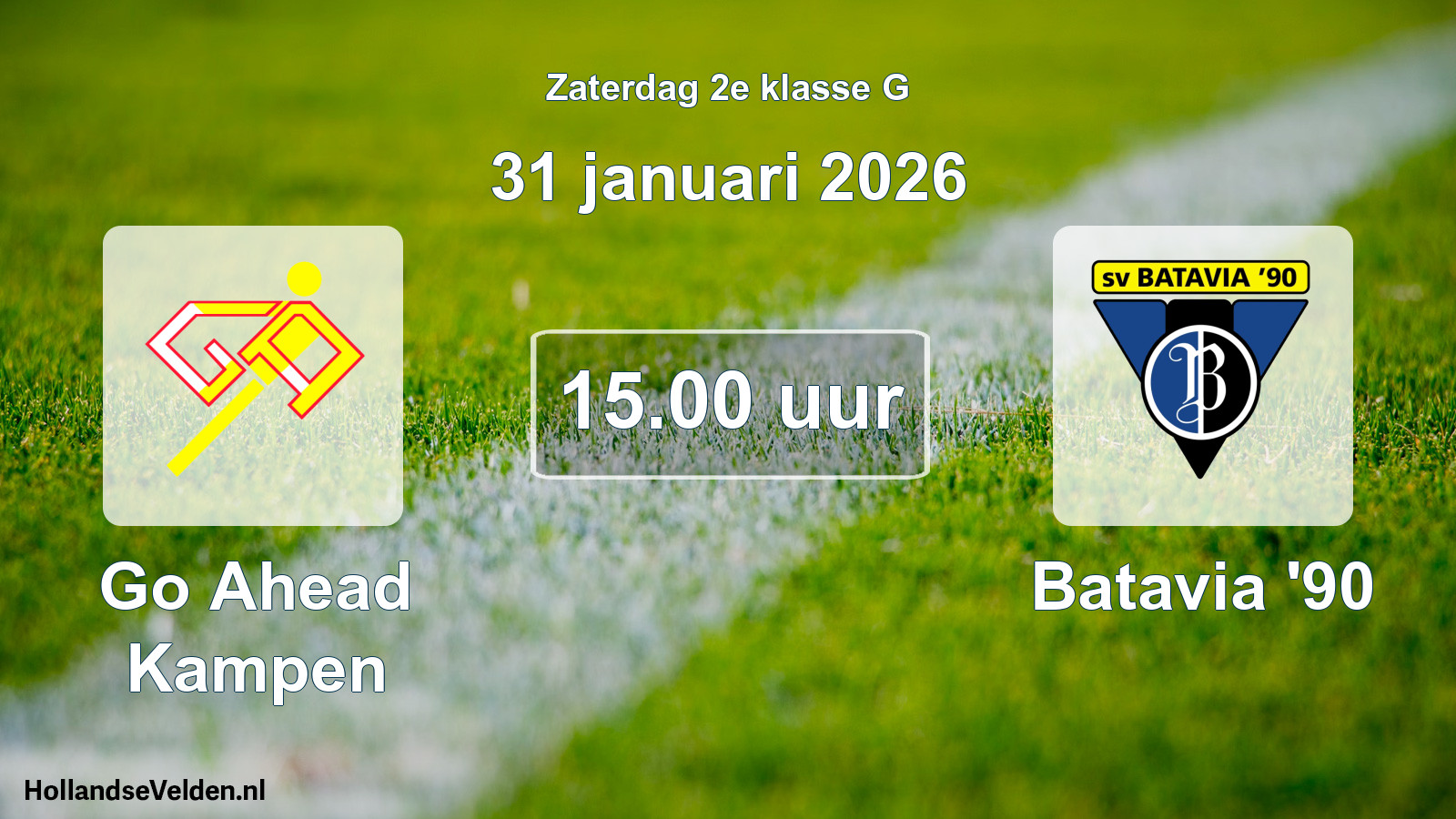Scheduled Match: Go Ahead Kampen - Batavia '90 (31 January 2026)
