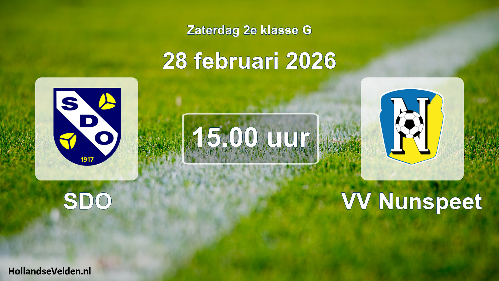 Scheduled Match: SDO - VV Nunspeet (28 February 2026)