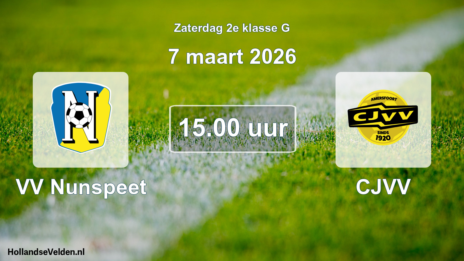 Geplande wedstrijd: VV Nunspeet - CJVV (7 maart 2026)