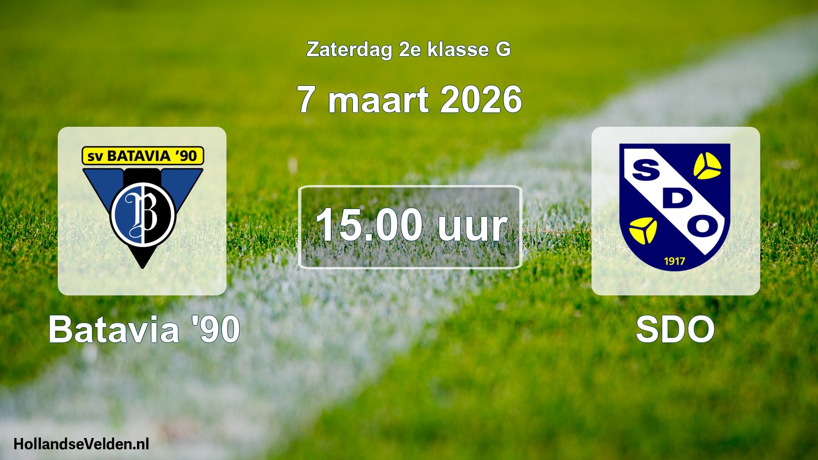 Scheduled Match: Batavia '90 - SDO (7 March 2026)