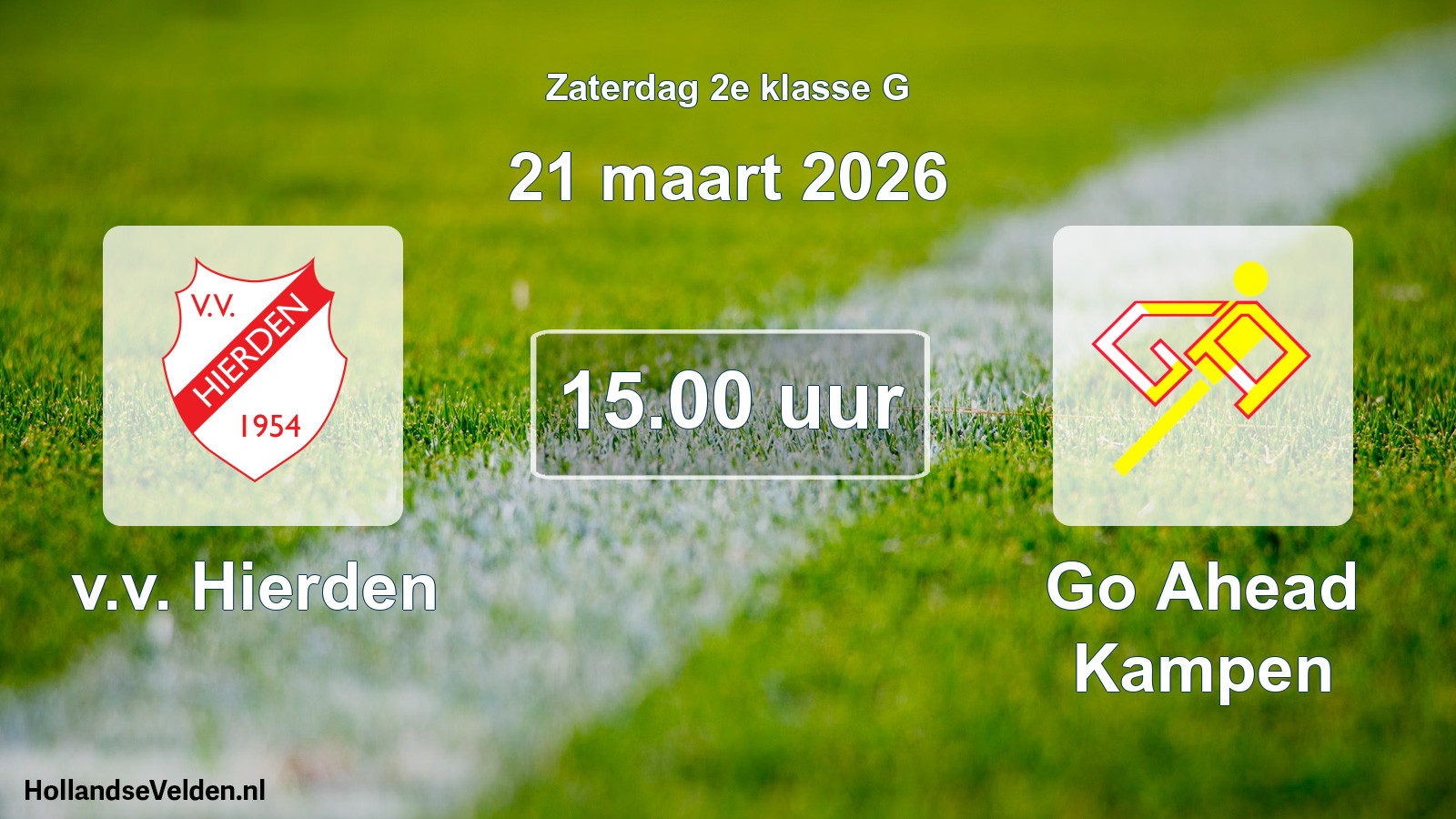 Geplande wedstrijd: v.v. Hierden - Go Ahead Kampen (21 maart 2026)