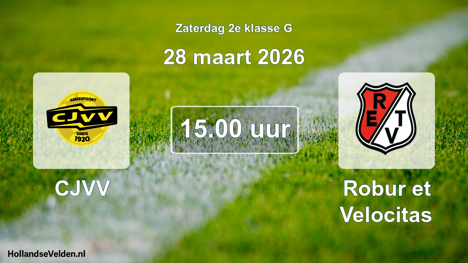 Geplande wedstrijd: CJVV - Robur et Velocitas (28 maart 2026)
