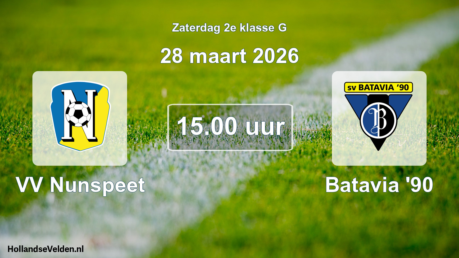Geplande wedstrijd: VV Nunspeet - Batavia '90 (28 maart 2026)