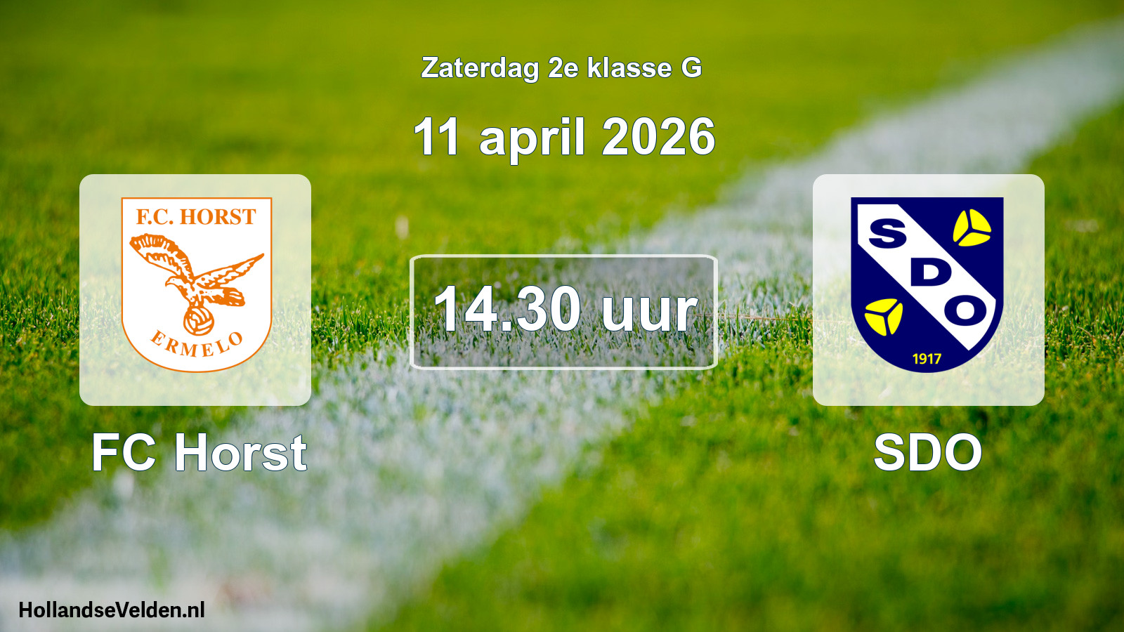 Geplande wedstrijd: FC Horst - SDO (11 april 2026)