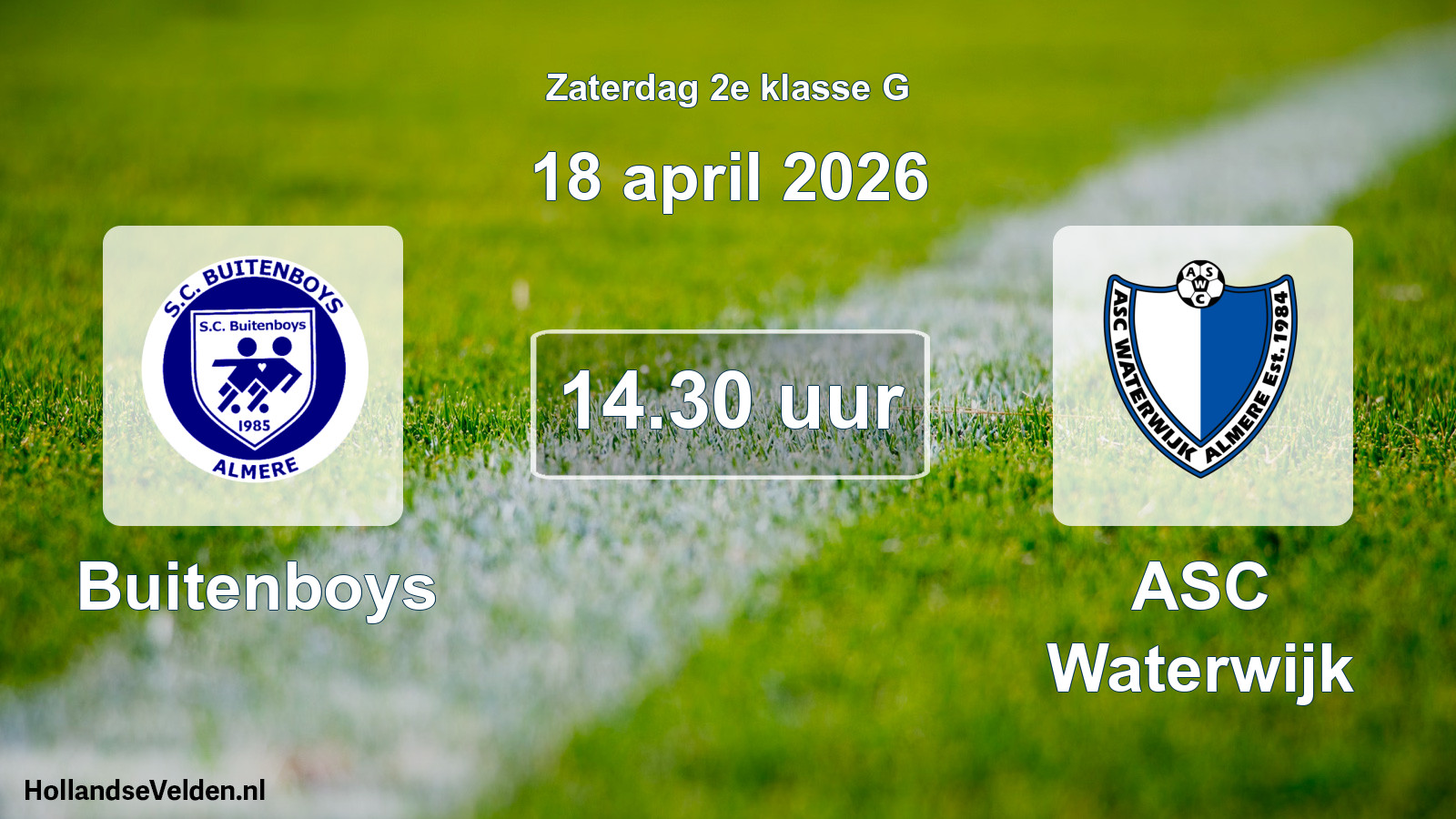 Geplande wedstrijd: Buitenboys - ASC Waterwijk (18 april 2026)