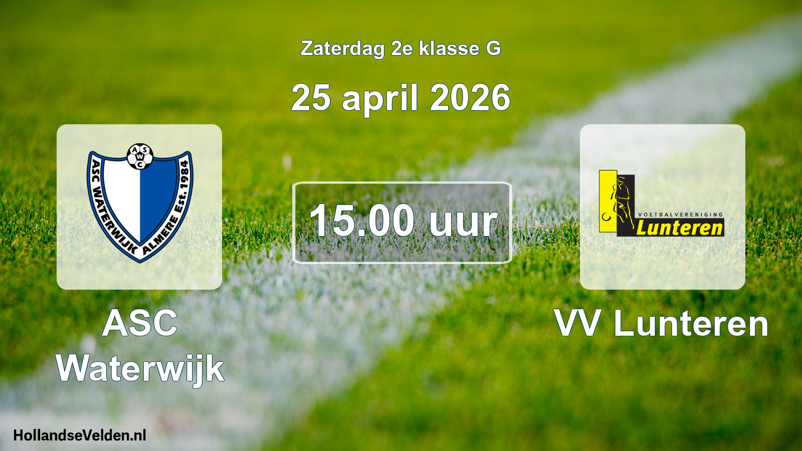 Geplande wedstrijd: ASC Waterwijk - VV Lunteren (25 april 2026)