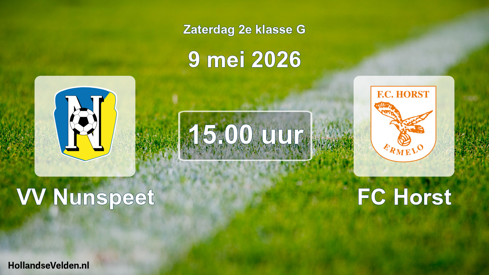 Geplande wedstrijd: VV Nunspeet - FC Horst (9 mei 2026)