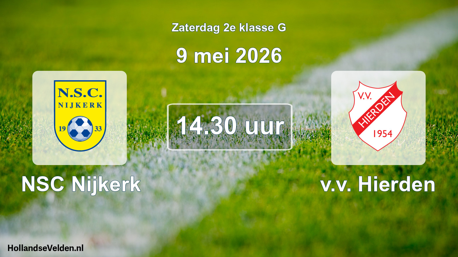 Geplande wedstrijd: NSC Nijkerk - v.v. Hierden (9 mei 2026)