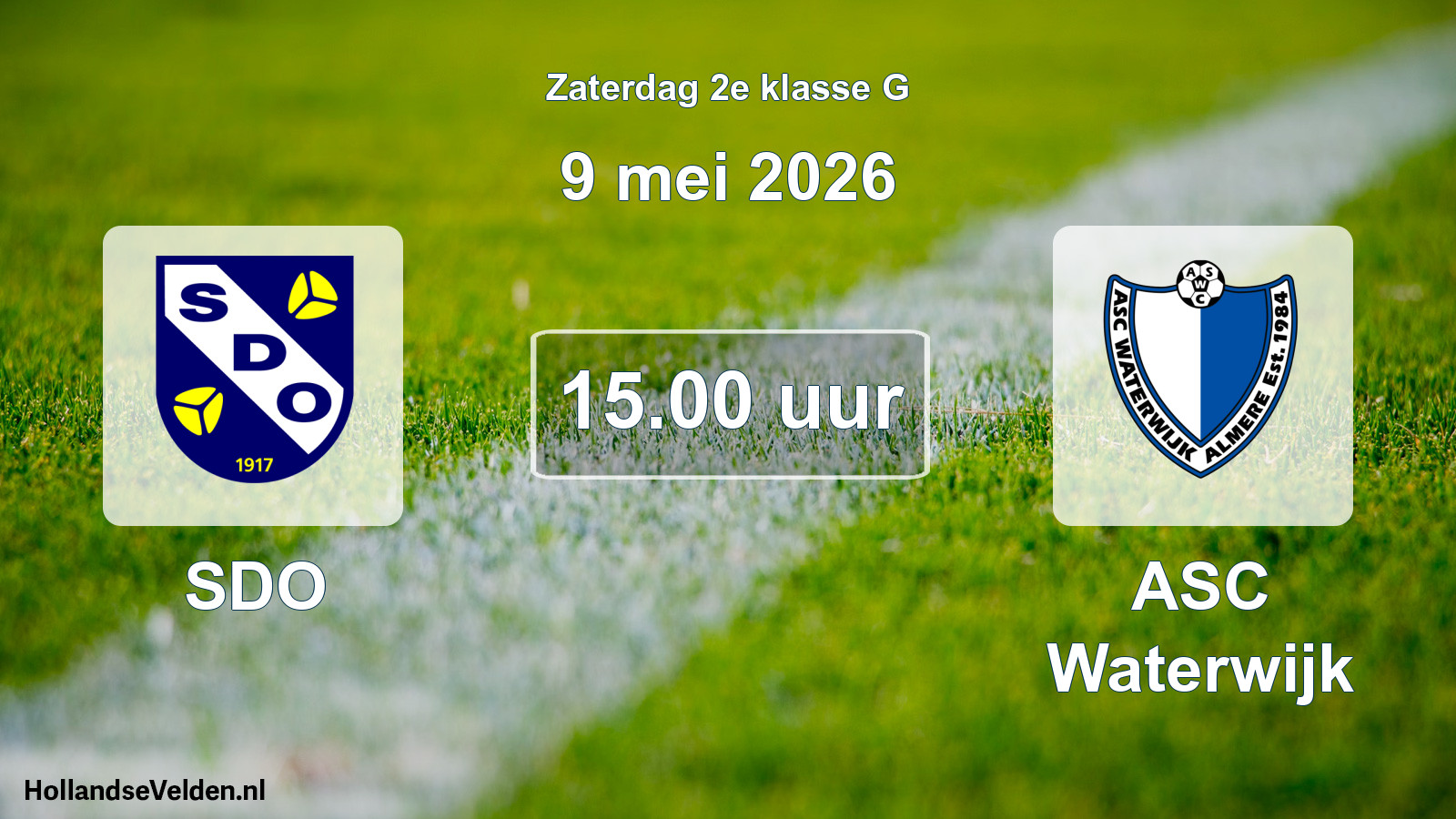 Geplande wedstrijd: SDO - ASC Waterwijk (9 mei 2026)