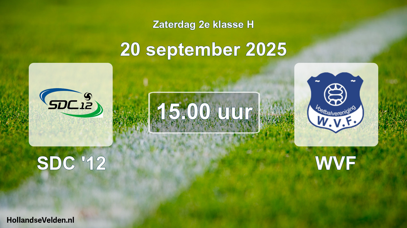 Geplande wedstrijd: SDC '12 - WVF (20 september 2025)