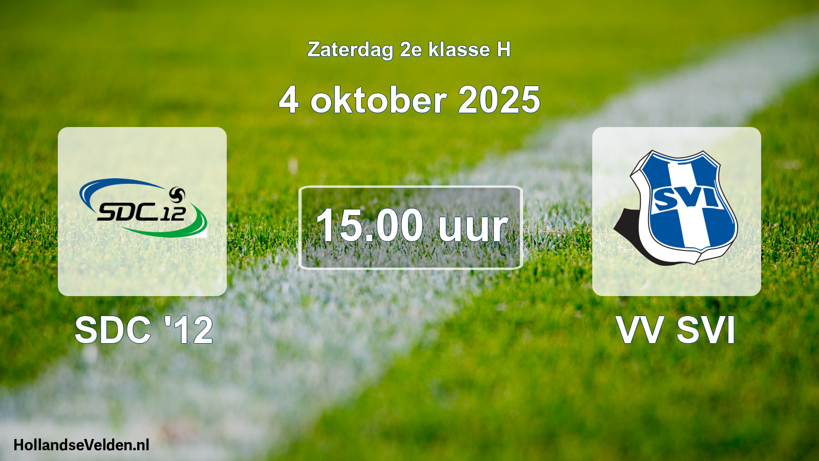 Geplande wedstrijd: SDC '12 - VV SVI (4 oktober 2025)
