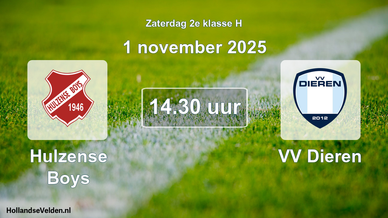 Geplande wedstrijd: Hulzense Boys - VV Dieren (1 november 2025)
