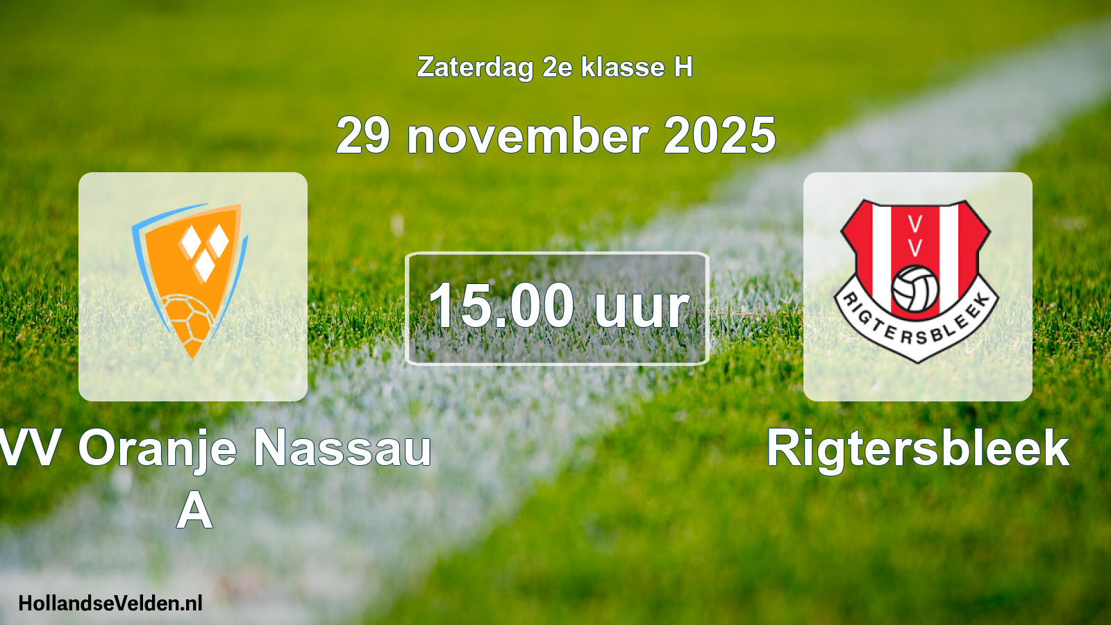 Scheduled Match: CVV Oranje Nassau A - Rigtersbleek (29 November 2025)