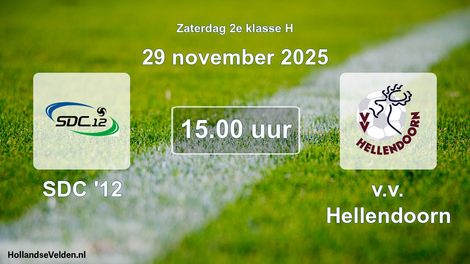 Geplande wedstrijd: SDC '12 - v.v. Hellendoorn (29 november 2025)