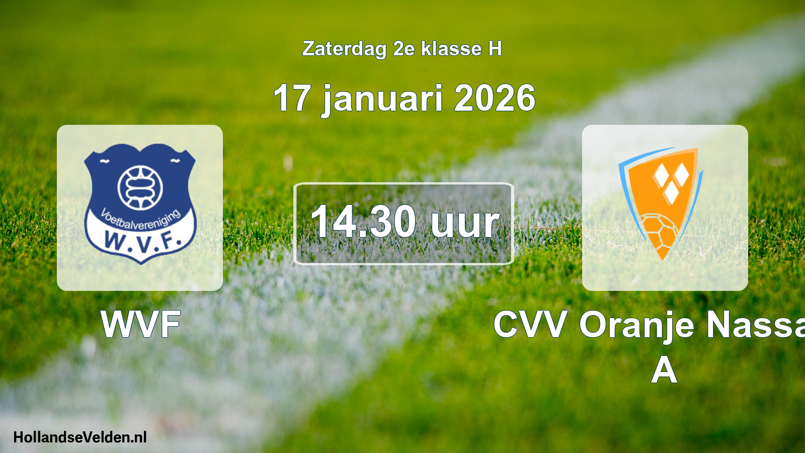 Scheduled Match: WVF - CVV Oranje Nassau A (17 January 2026)