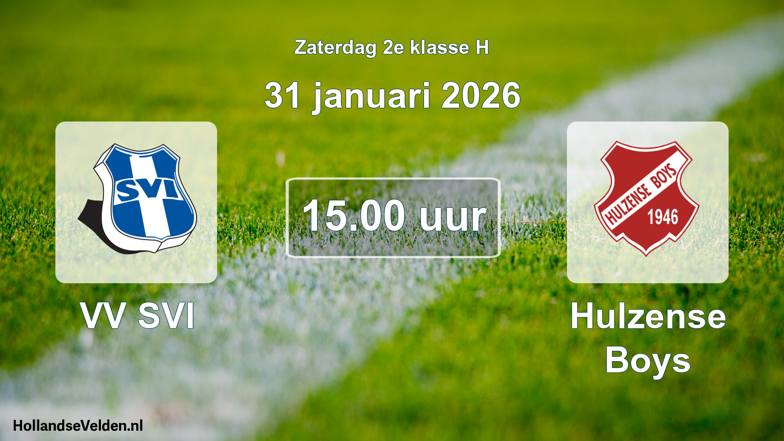 Geplande wedstrijd: VV SVI - Hulzense Boys (31 januari 2026)
