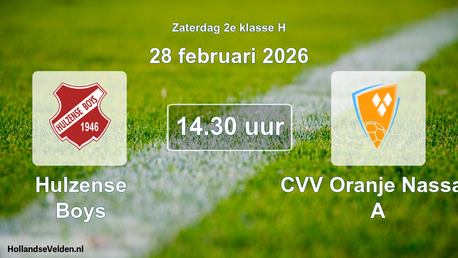 Scheduled Match: Hulzense Boys - CVV Oranje Nassau A (28 February 2026)