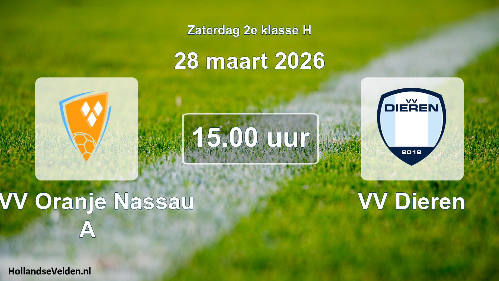 Scheduled Match: CVV Oranje Nassau A - VV Dieren (28 March 2026)