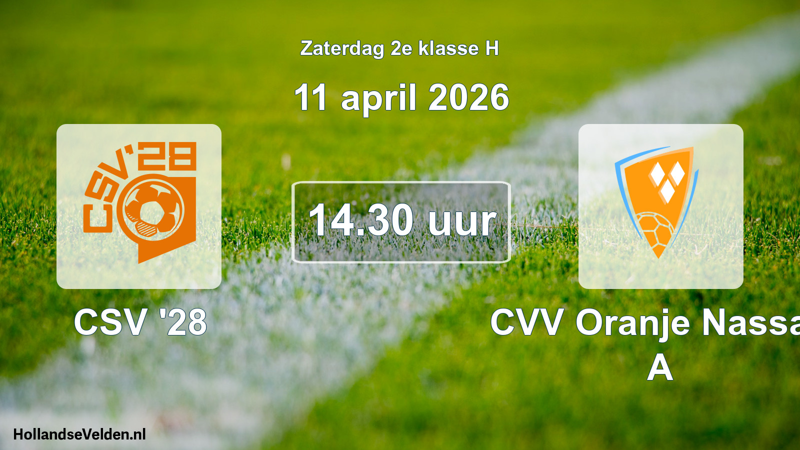 Scheduled Match: CSV '28 - CVV Oranje Nassau A (11 April 2026)