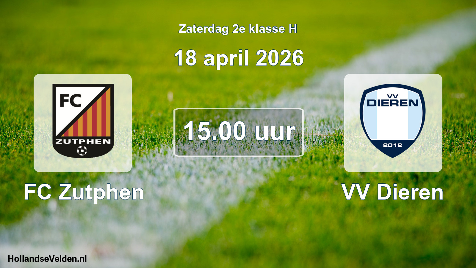 Scheduled Match: FC Zutphen - VV Dieren (18 April 2026)