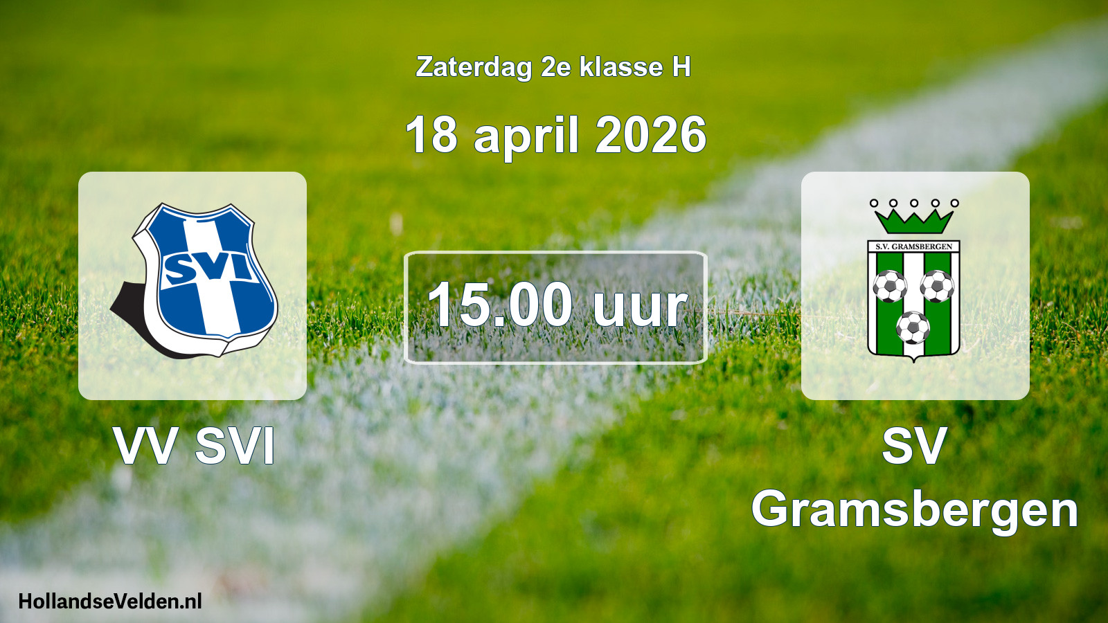 Geplande wedstrijd: VV SVI - SV Gramsbergen (18 april 2026)
