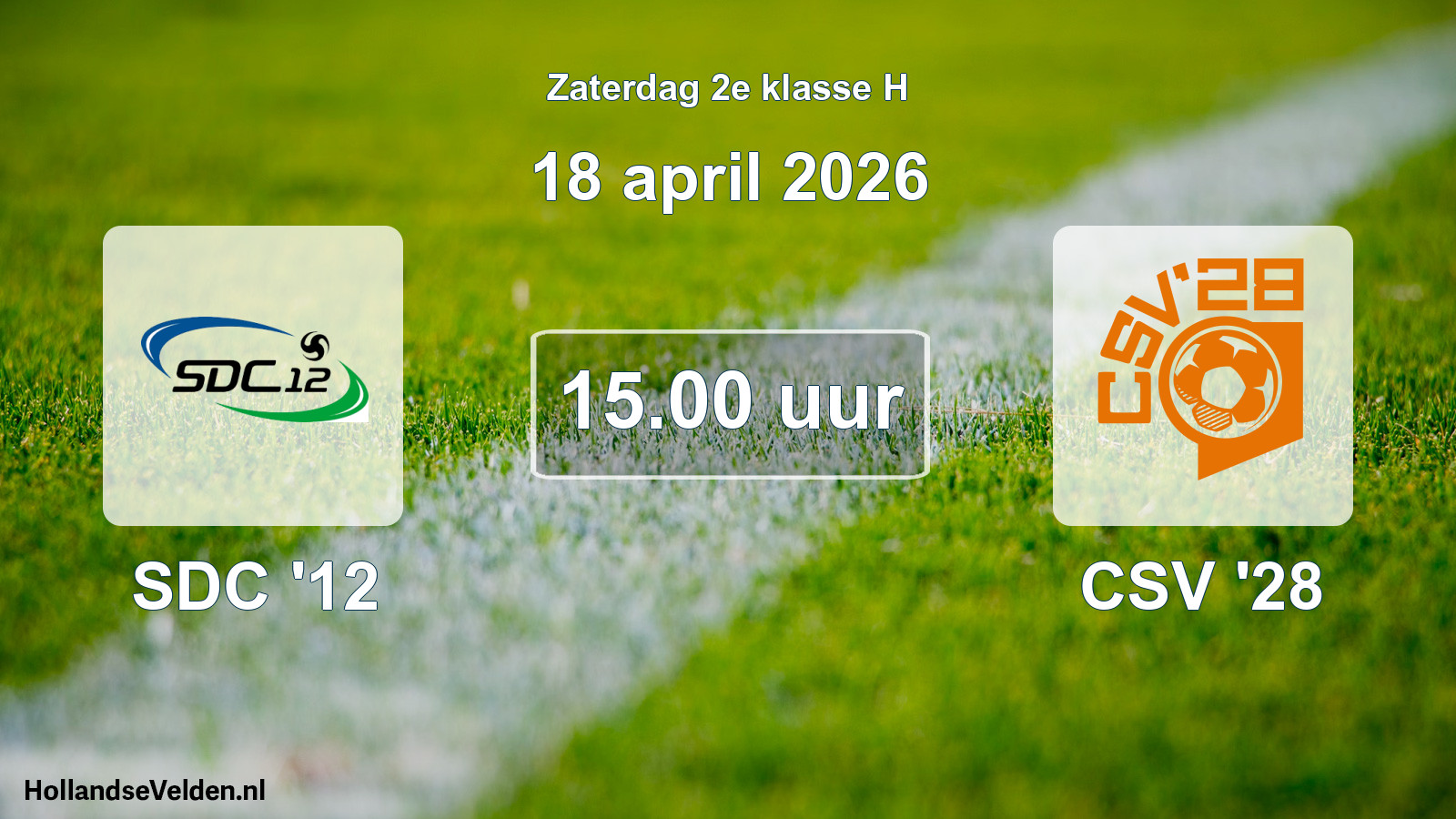 Geplande wedstrijd: SDC '12 - CSV '28 (18 april 2026)