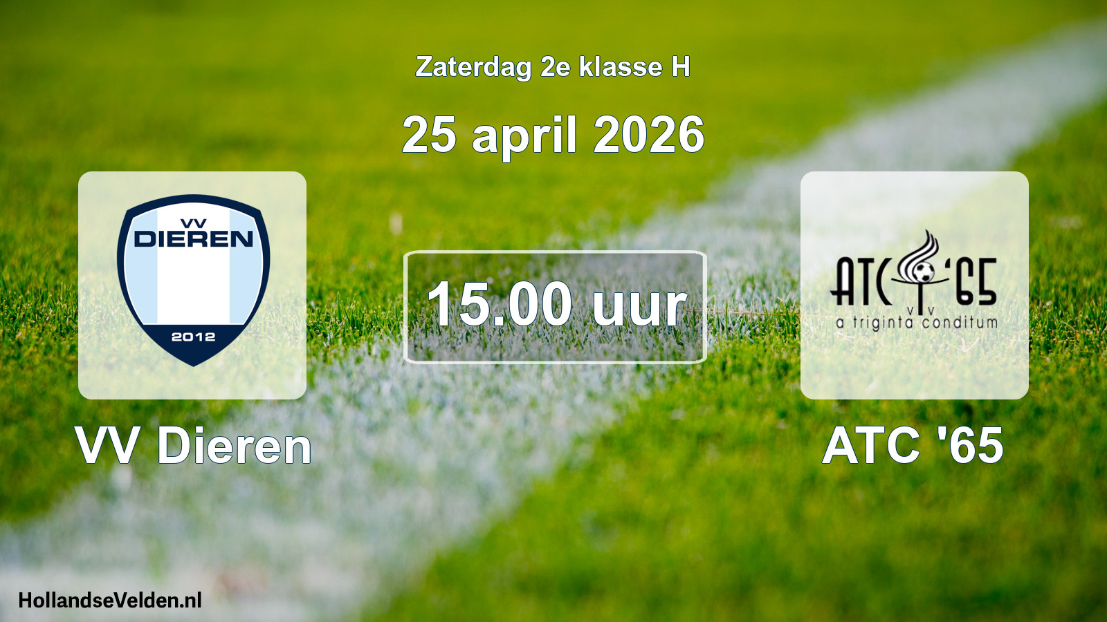 Scheduled Match: VV Dieren - ATC '65 (25 April 2026)