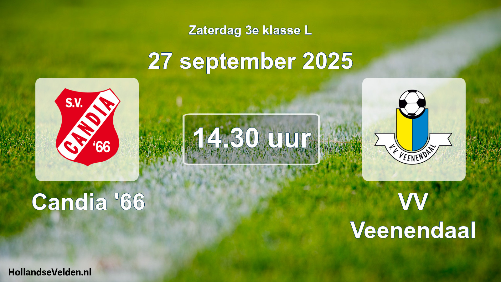Geplande wedstrijd: Candia '66 - VV Veenendaal (27 september 2025)