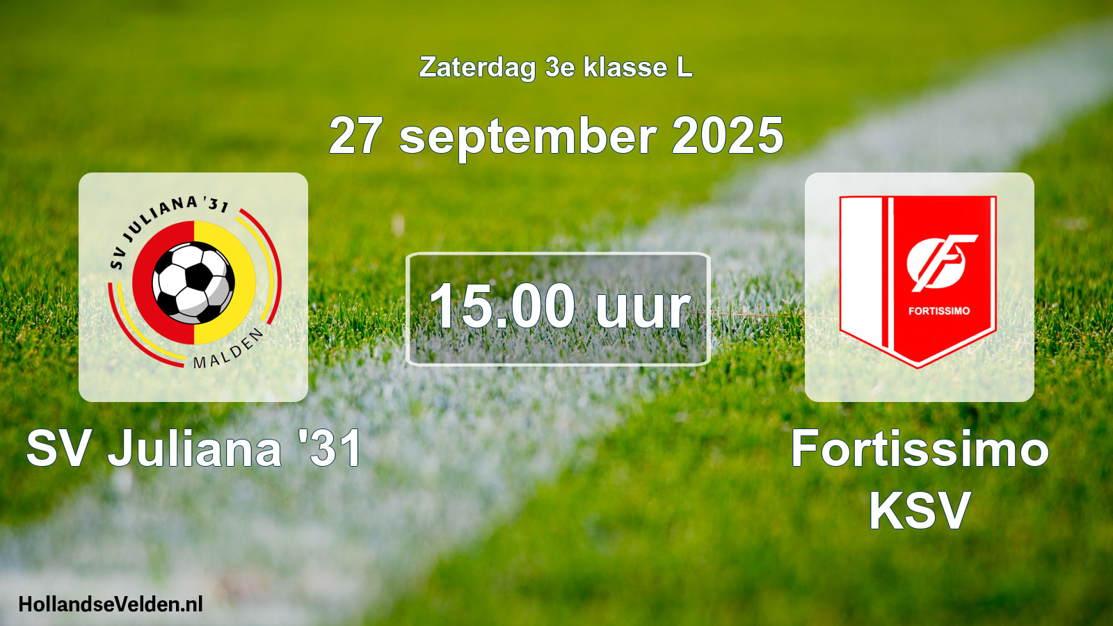 Geplande wedstrijd: SV Juliana '31 - Fortissimo KSV (27 september 2025)